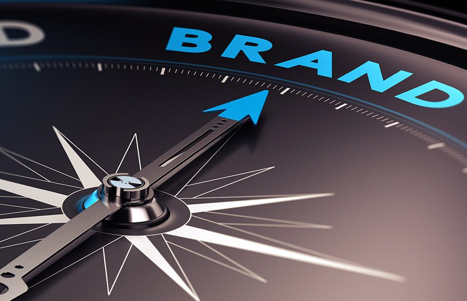 compass pointing to brand