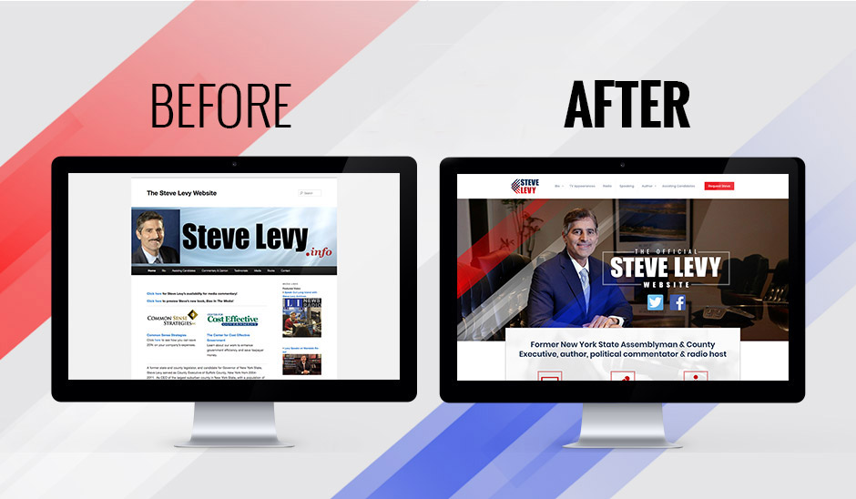 Steve-Levy-Website-design | Idea Stream Marketing Steve Levy before and after