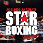 Boxing event featuring Joe DeGuardia's Star Boxing logo and fighters in the ring.