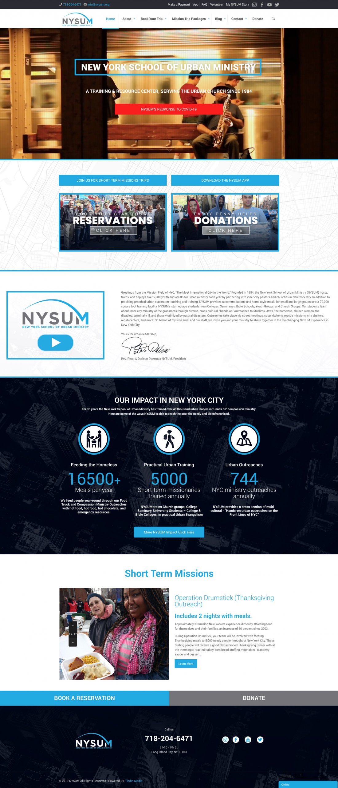 NYSUM Website homepage