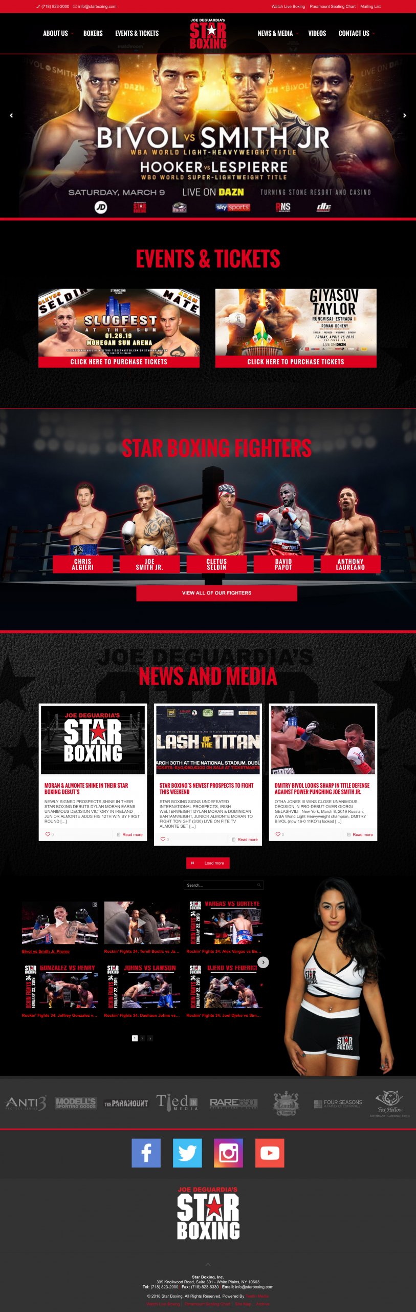Star-boxing-hompage-layout | Idea Stream Marketing Star Boxing Website design homepage