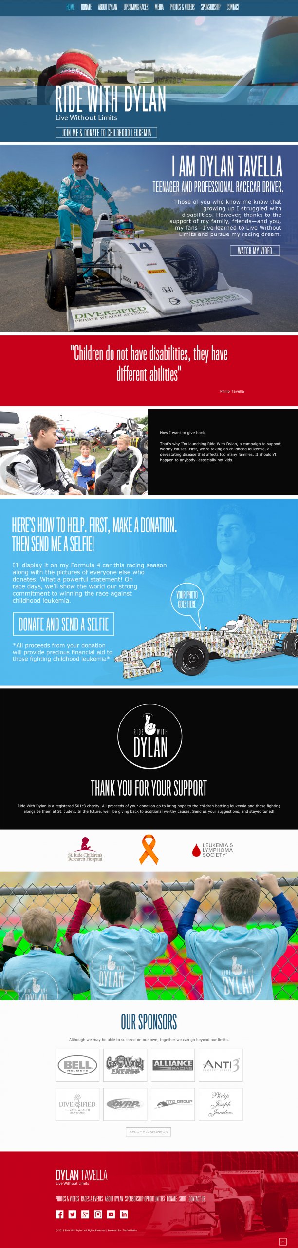 Ride With Dylan website homepage design