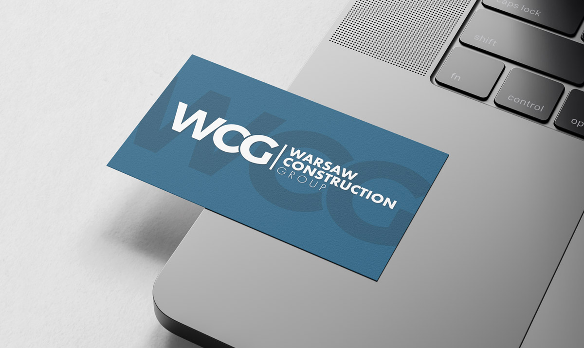 Warsaw Construction business card design mockup