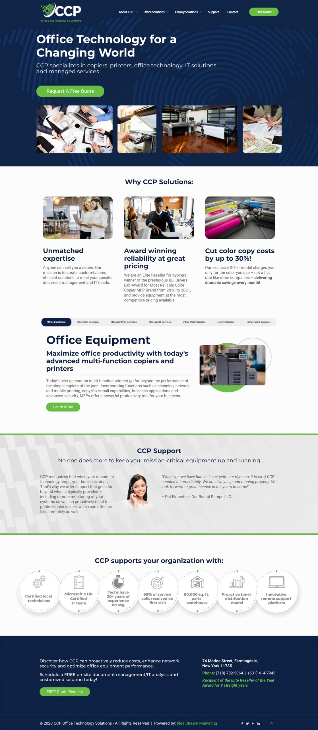 CCP website design homepage mockup