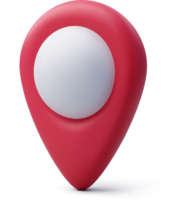 A red location pin icon with a white circular center, representing geo-targeting.