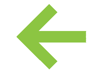 A vibrant green leftwards arrow indicating direction with a bouncing effect.