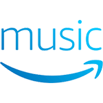 Amazon Music logo featuring the word 'music' in blue with a smiling arrow underneath.