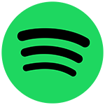 Spotify logo with green background and black sound waves.