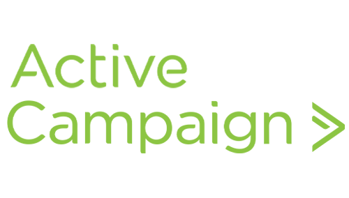 ActiveCampaign logo in green and white, featuring the name and arrow symbol.