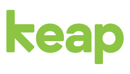 Keap brand logo in green lettering.
