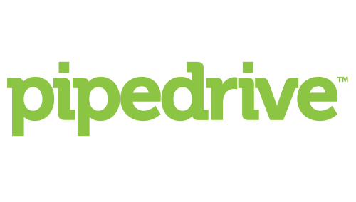 Pipedrive logo in vibrant green color with a trademark symbol.
