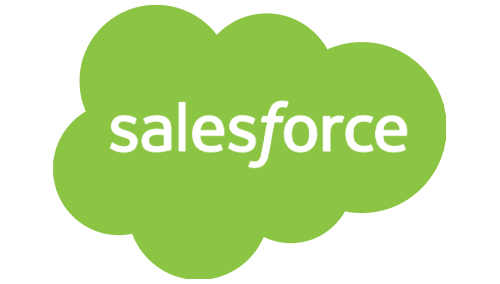 Salesforce logo in green cloud shape with white text.