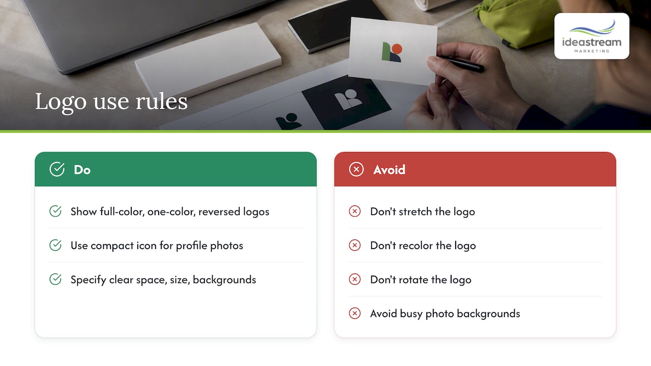 Logo treatments and three usage rules