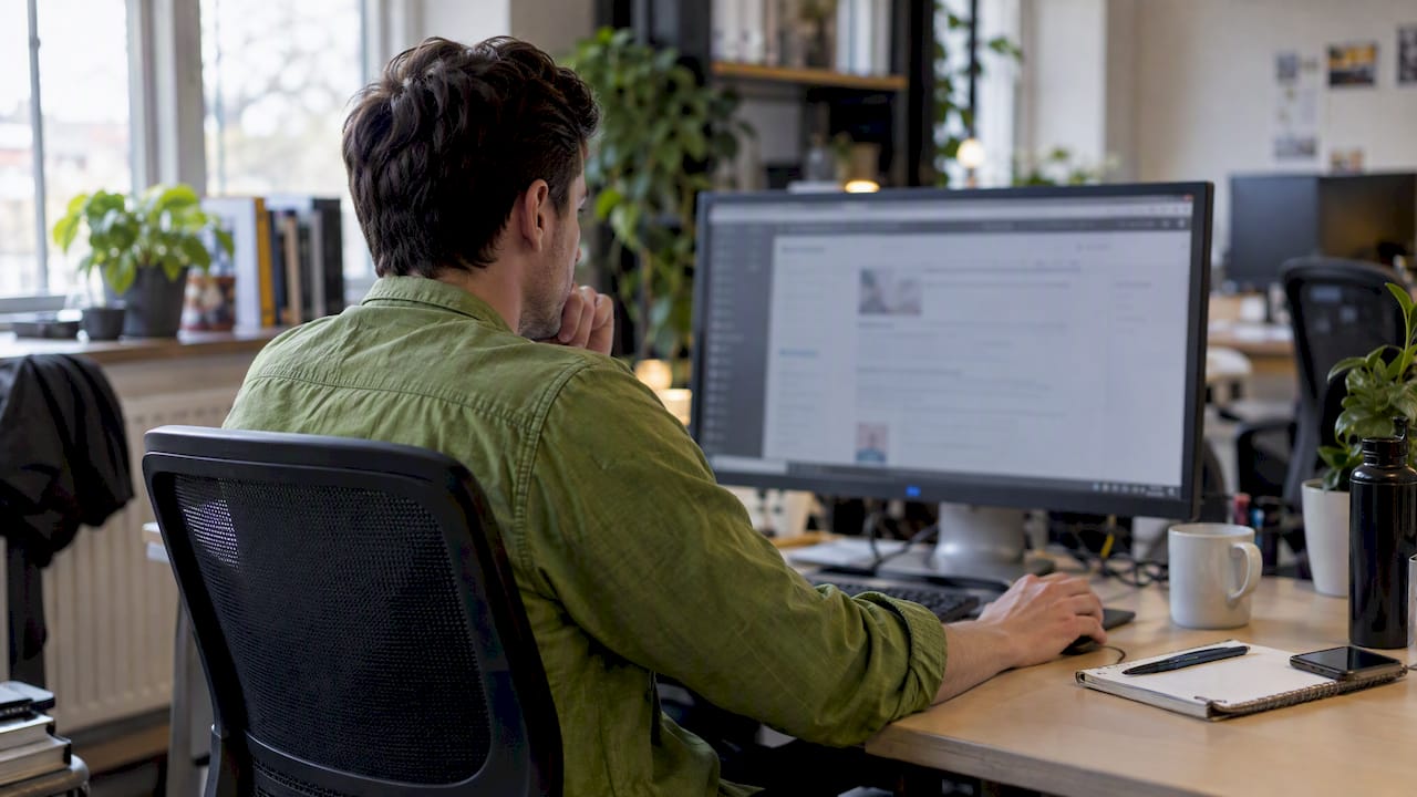 SEO Specialist Analyzing Website | Idea Stream Marketing SEO specialist auditing a business website