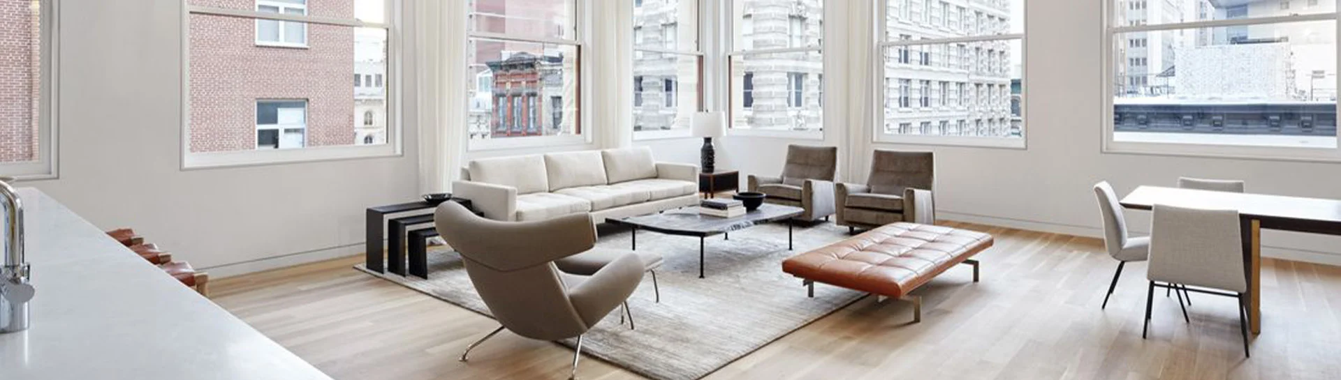 Background of luxury apartment in city