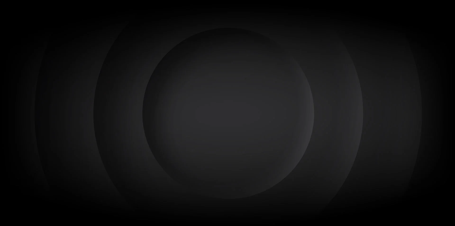 Dark circular gradient background with concentric circles.